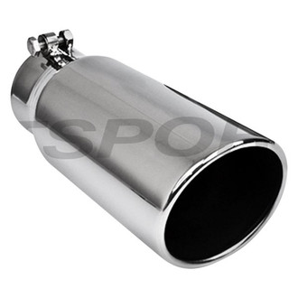 Different Trend® - Diesel Series Round Rolled Edge Angle Cut Bolt-On Exhaust Tip (3.5" Inlet, 4.5" Outlet, 15" Length)