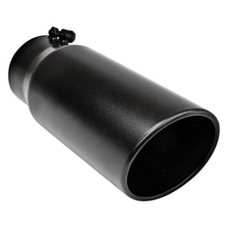 Different Trend® - Black Powder Coated Series Round Rolled Edge Angle Cut Bolt-On Exhaust Tip (4" Inlet, 5" Outlet, 12" Length)
