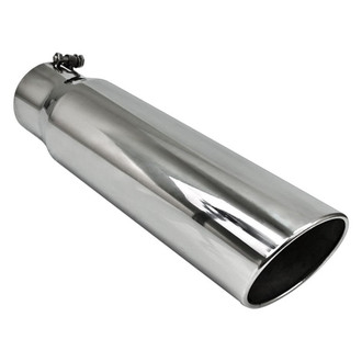 Different Trend® - Diesel Series Round Rolled Edge Angle Cut Bolt-On Exhaust Tip (4" Inlet, 5" Outlet, 18" Length)