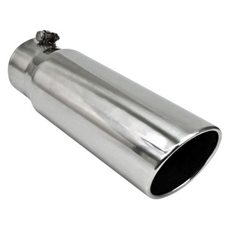 Different Trend® - Diesel Series Round Rolled Edge Angle Cut Bolt-On Exhaust Tip (4" Inlet, 6" Outlet, 15" Length)