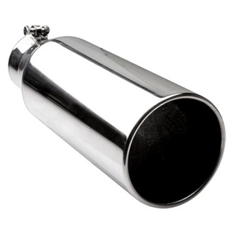 Different Trend® - Diesel Series Pencil Round Rolled Edge Straight Cut Bolt-On Exhaust Tip (4" Inlet, 6" Outlet, 18" Length)