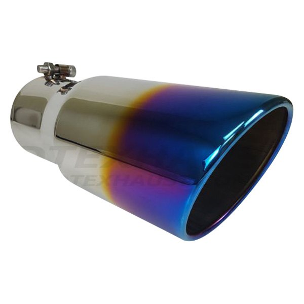 Different Trend® - Blue Flame Series Round Rolled Edge Angle Cut Exhaust Tip