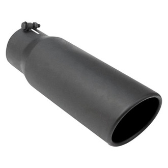 Different Trend® - Black Powder Coated Series Round Rolled Edge Angle Cut Bolt-On Exhaust Tip (5" Inlet, 6" Outlet, 15" Length)