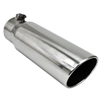 Different Trend® - Diesel Series Round Rolled Edge Angle Cut Bolt-On Exhaust Tip (5" Inlet, 6" Outlet, 15" Length)