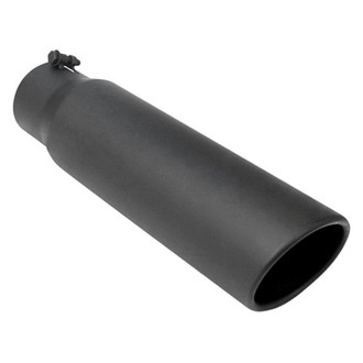 Different Trend® - Black Powder Coated Series Round Rolled Edge Angle Cut Bolt-On Exhaust Tip (5" Inlet, 6" Outlet, 18" Length)