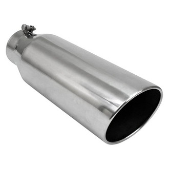 Different Trend® - Diesel Series Round Rolled Edge Angle Cut Bolt-On Exhaust Tip (5" Inlet, 6" Outlet, 18" Length)