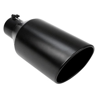 Different Trend® - Black Powder Coated Series Round Rolled Edge Angle Cut Bolt-On Exhaust Tip (5" Inlet, 8" Outlet, 15" Length)