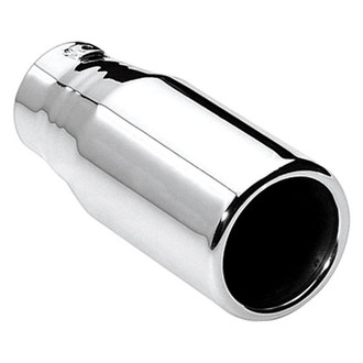 Different Trend® - Hi-Polished Series Stainless Steel Round Resonated Straight Cut Exhaust Tip (2.25" Inlet, 3.5" Outlet, 8.5" Length)