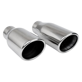 Different Trend® - Hi-Polished Series Stainless Steel Round Angle Cut Double-Wall Exhaust Tip (2.25" Inlet, 3.5" Outlet, 7.5" Length)