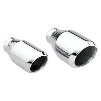 Different Trend® DT024 - Hi-Polished Series Stainless Steel Domed Angle Cut Double-Wall Exhaust Tip (2.25" Inlet, 4.5" Outlet, 8" Length)