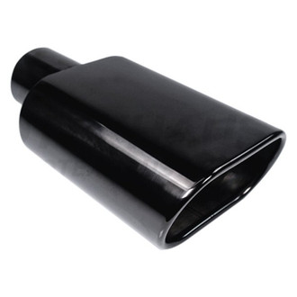 Different Trend® - Black Chrome Series Oval Rolled Edge Angle Cut Exhaust Tip (2.25" Inlet, 9.5" Length)