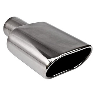 Different Trend® - Black Chrome Series Oval Rolled Edge Angle Cut Exhaust Tip (2.25" Inlet, 9" Length)