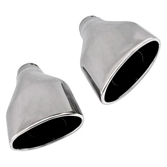 Different Trend® - Hi-Polished Series Stainless Steel Driver Side Escalade Style Oval Straight Cut Exhaust Tip (2.25" Inlet, 12" Length)