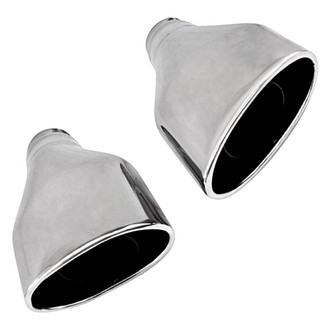 Different Trend® - Hi-Polished Series Stainless Steel Passenger Side Escalade Style Oval Straight Cut Exhaust Tip (2.25" Inlet, 12" Length)
