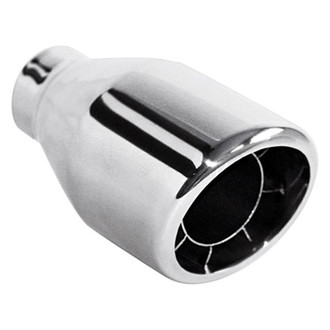 Different Trend® - Hi-Polished Series Stainless Steel Cobweb Slanted Round Angle Cut Double-Wall Exhaust Tip (2.25" Inlet, 4.5" Outlet, 8.25" Length)