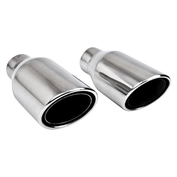 Different Trend® - Hi-Polished Series Stainless Steel Oval Double Layer Rolled Edge Angle Cut Exhaust Tip