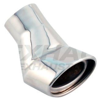 Different Trend® - Hi-Polished Series Stainless Steel Passenger Side Oval Turn-Up Angle Cut Exhaust Tip (2.25" Inlet, 6" Length)