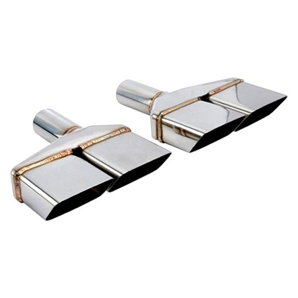Different Trend® - Vintage Series Driver Side Challenger Style Rectangular Angle Cut Dual Exhaust Tip