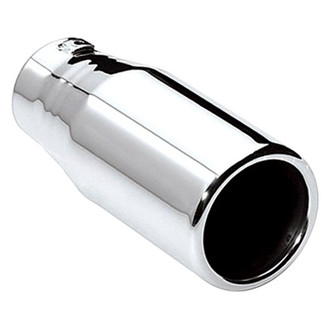 Different Trend® - Hi-Polished Series Stainless Steel Round Resonated Straight Cut Exhaust Tip (2.25" Inlet, 4" Outlet, 8.5" Length)