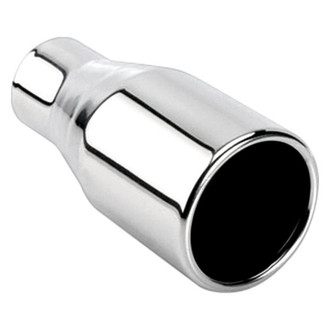 Different Trend® - Hi-Polished Series Stainless Steel Round Rolled Edge Straight Cut Exhaust Tip (2.25" Inlet, 3.5" Outlet, 7.25" Length)