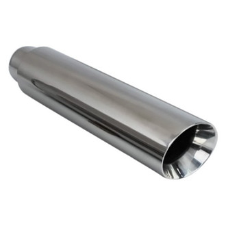 Different Trend® - Hi-Polished Series Stainless Steel Round Slant Cut Double-Wall Exhaust Tip (2.25" Inlet, 3.5" Outlet, 16" Length)