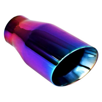Different Trend® - Color Burned Series Round Angle Cut Double-Wall Exhaust Tip (2.25" Inlet, 3.5" Outlet, 7" Length)