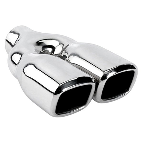 DT-24022DL DUAL SQUARE DOUBLE WALL STAINLESS EXHAUST TIP  2.25" INLET