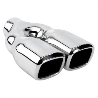 DT-24096 DUAL PARALLEL ANGLE DOUBLE WALL EXHAUST STAINLESS TIP 2.25" INLET 9.5"L 