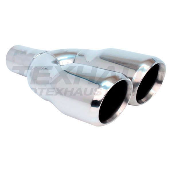 Different Trend® - Hi-Polished Series Stainless Steel Domed Rolled Edge Angle Cut Dual Exhaust Tip