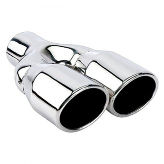 2.5" Inlet Polished Stainless Steel Exhaust Tip Chevrolet Bowtie Look 9.25" Long