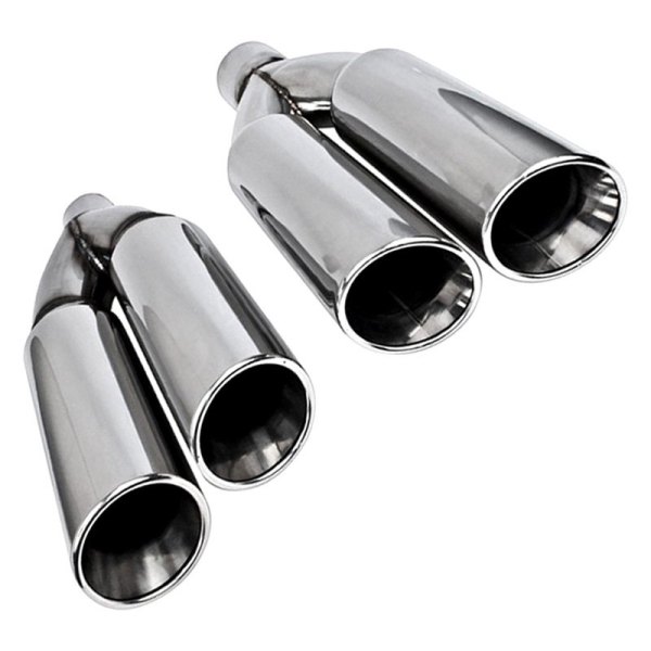 Different Trend® - Hi-Polished Series Stainless Steel Side Way Round Angle Cut Dual Exhaust Tip