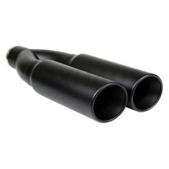 Different Trend® - Black Powder Coated Series Round Rolled Edge Dual Exhaust Tip
