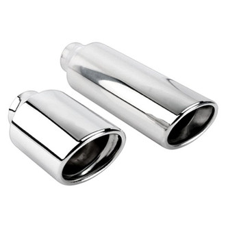 Different Trend® - Hi-Polished Series Stainless Steel Oval Straight Cut Double-Wall Exhaust Tip (2.25" Inlet, 12" Length)