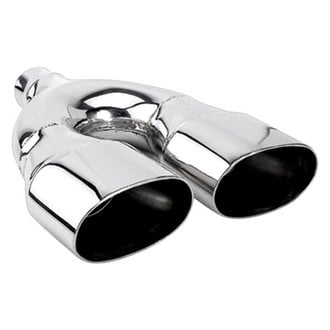 Different Trend® - Hi-Polished Series Stainless Steel Oval Straight Cut Dual Exhaust Tip (2.25" Inlet, 14.5" Length)