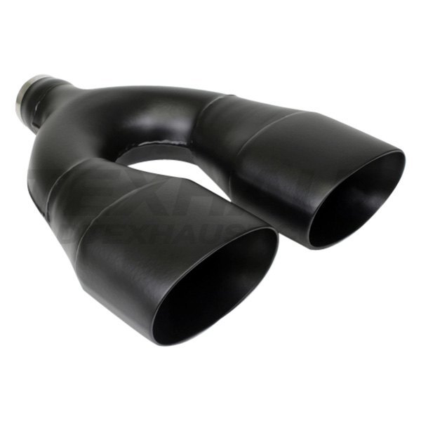 Different Trend® - Black Powder Coated Series Oval Straight Cut Dual Exhaust Tip