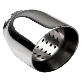Different Trend® - Hi-Polished Series Stainless Steel Round Resonated Angle Cut Exhaust Tip (2.25" Inlet, 3" Outlet, 4.3" Length)