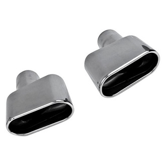 Different Trend® - Hi-Polished Series Stainless Steel Passenger Side Rectangular Angle Cut Double-Wall Exhaust Tip (2.25" Inlet, 9.6" Length)