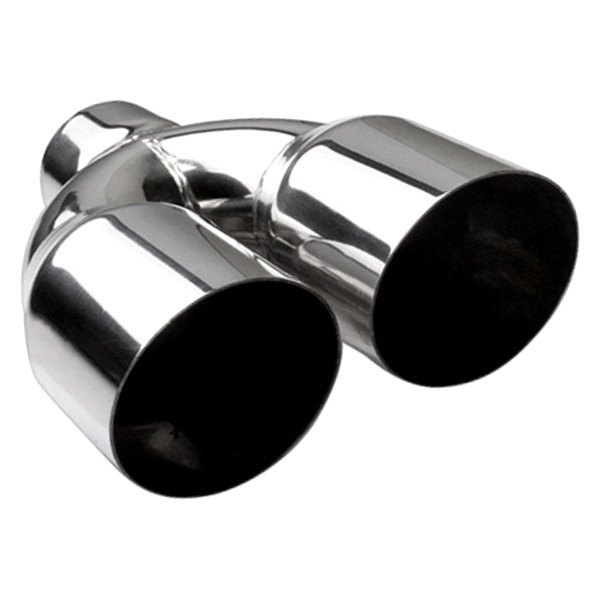 3.5" Slash Cut 2.25" inlet Double Skin Sports Exhaust Tip Silver Stainless Steel 