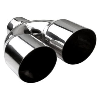 Different Trend® - Hi-Polished Series Stainless Steel Round Angle Cut Dual Exhaust Tip (2.25" Inlet, 3.5" Outlet, 10" Length)