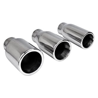 Different Trend® - Hi-Polished Series Stainless Steel Round Straight Cut Double-Wall Exhaust Tip (2.25" Inlet, 3" Outlet, 7.25" Length)