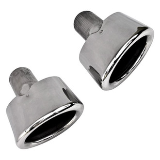 Different Trend® - Hi-Polished Series Stainless Steel Driver Side Buick Enclave SUV Style Oval Angle Cut Double-Wall Exhaust Tip (2.25" Inlet, 10" Length)