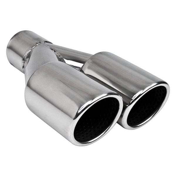 Different Trend® - Hi-Polished Series Stainless Steel Round Resonated Rolled Edge Angle Cut Exhaust Tip