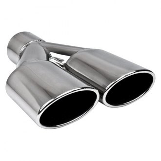 SPORT BLACK UNIVERSAL DUAL TWIN MUFFLER TIP TRIM EXHAUST TAIL PIPES FIT 38-65 MM 