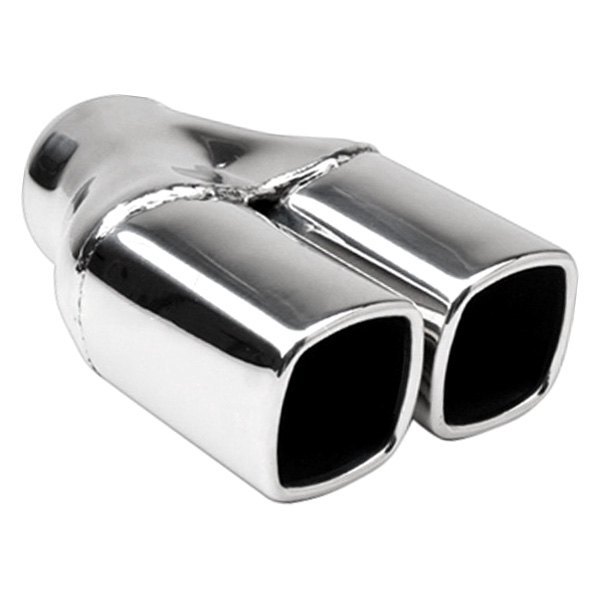 Different Trend® - Hi-Polished Series Stainless Steel Square Rolled Edge Straight Cut Dual Exhaust Tip