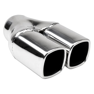Different Trend® - Hi-Polished Series Stainless Steel Square Rolled Edge Straight Cut Dual Exhaust Tip (2.25" Inlet, 7.5" Length)