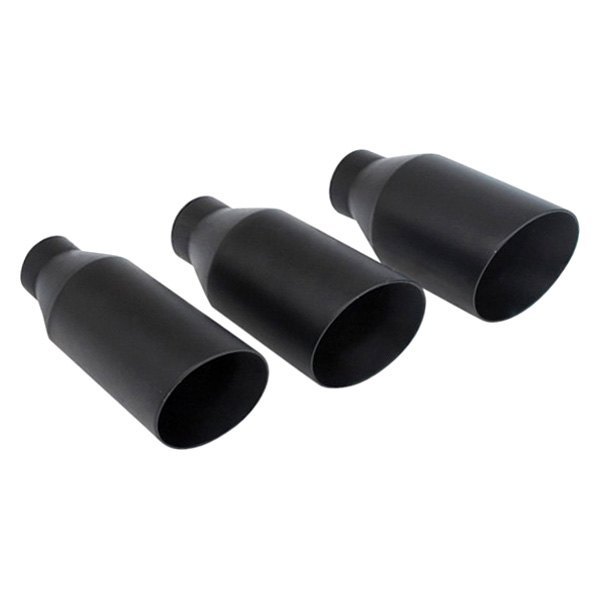 Different Trend® - Black Powder Coated Series Closed Outer Casing Round Angle Cut Double-Wall Exhaust Tip
