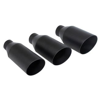 Different Trend® - Black Powder Coated Series Round Angle Cut Double-Wall Exhaust Tip
