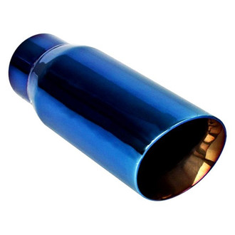 Different Trend® - Color Burned Series Round Angle Cut Double-Wall Exhaust Tip (2.25" Inlet, 3" Outlet, 8" Length)