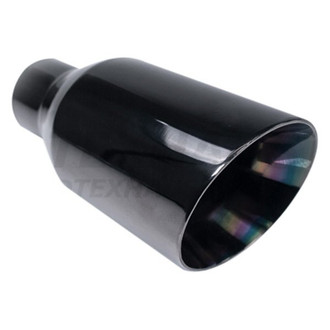 Different Trend® - Black Chrome Series Round Angle Cut Double-Wall Exhaust Tip (2.25" Inlet, 4" Outlet, 8.5" Length)