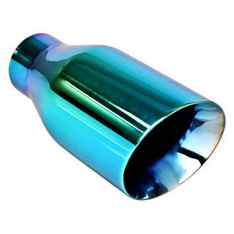 Different Trend® - Color Burned Series Round Angle Cut Double-Wall Exhaust Tip (2.25" Inlet, 4" Outlet, 8" Length)